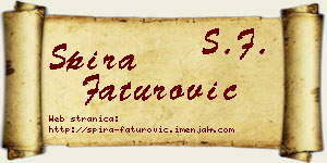 Spira Faturović vizit kartica